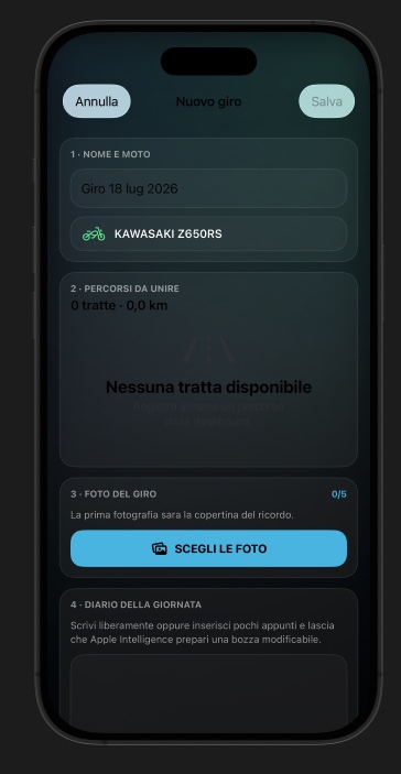 Creazione del diario di un giro in NeoGauge per iPhone